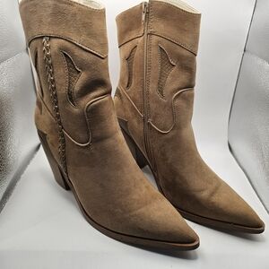 Women's Size 12 Mid Calf Cowboy Boots Brown NEW